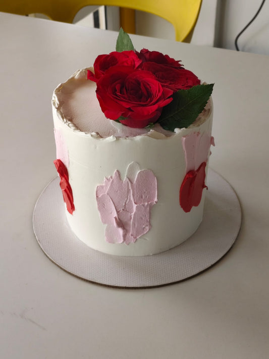 Minimal Buttercream Floral Cake