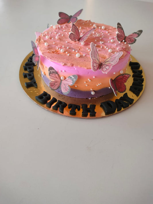 🦋 Butterfly-Themed Birthday Cake